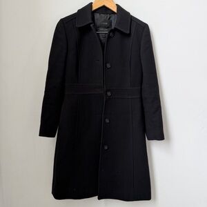 J.Crew Double Cloth Wool Coat Women’s Size 2 Black Thinsulate Lined Classic